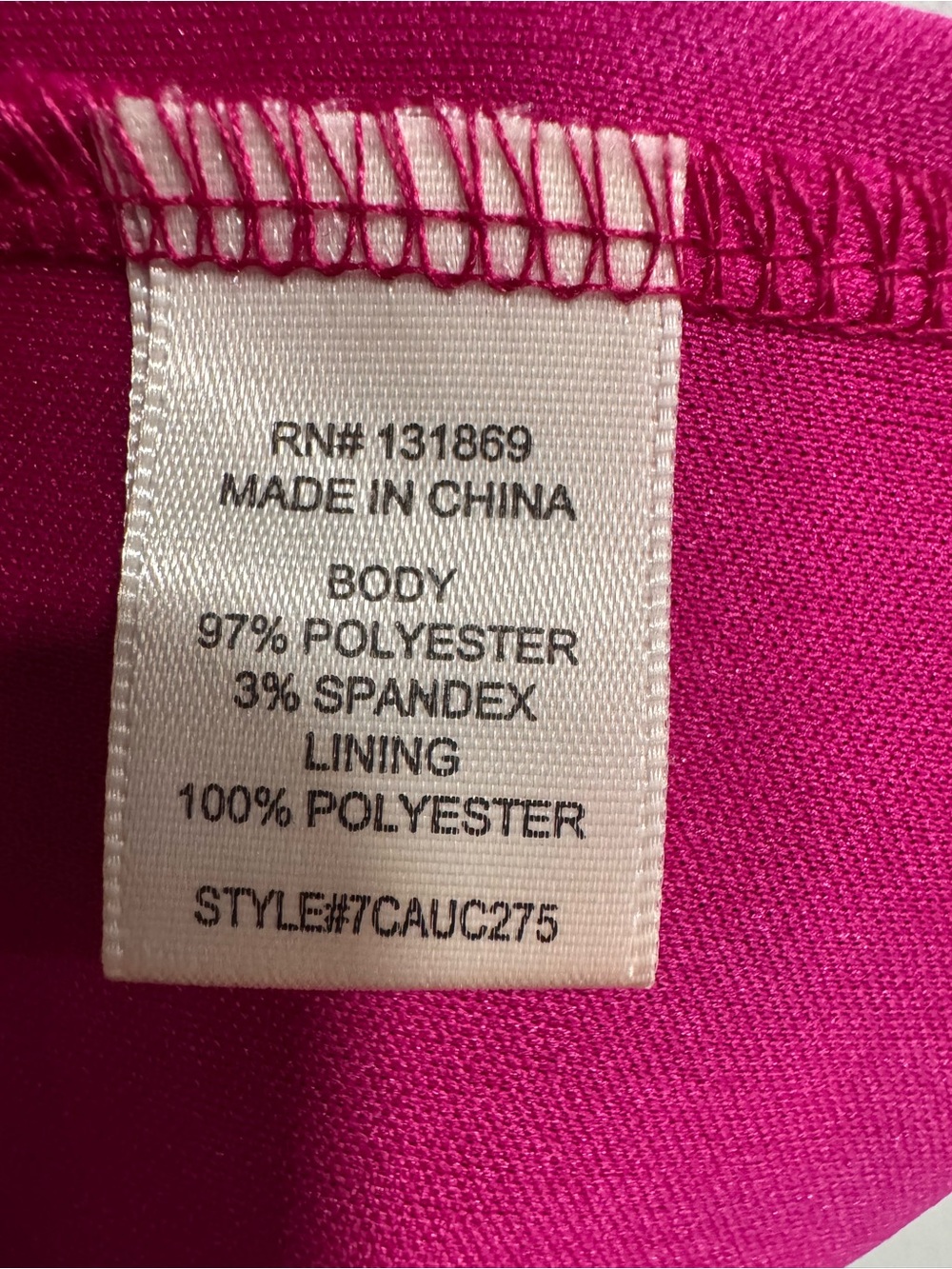 Fuchsia Metallic Cowl Neck Slip Dress NWT Size Large - Picture 4 of 5